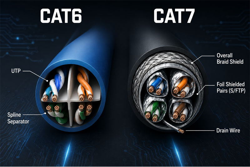 تفاوت کابل شبکه CAT6 و CAT7 کدام بهتر است؟